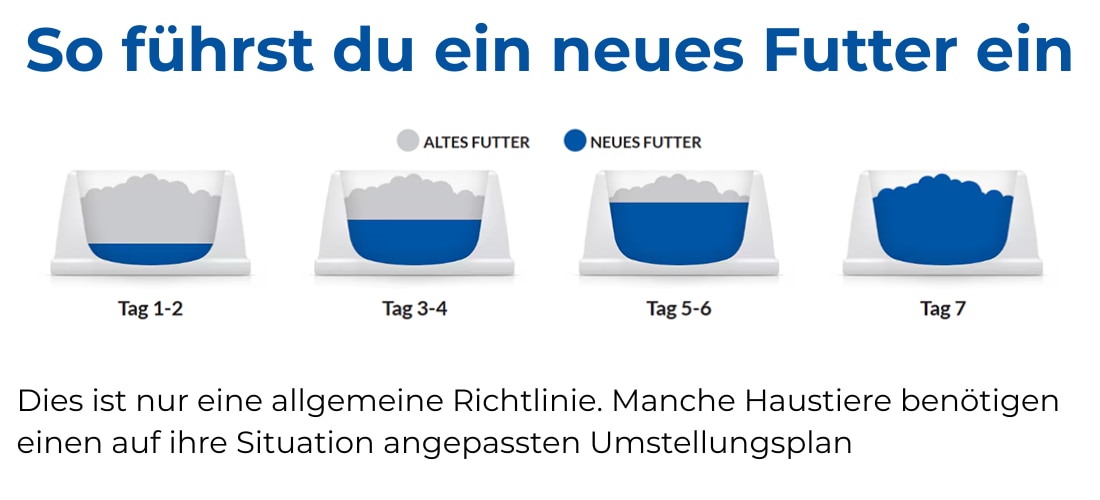 Visuelle Anleitung zur Futterumstellung von Hill's