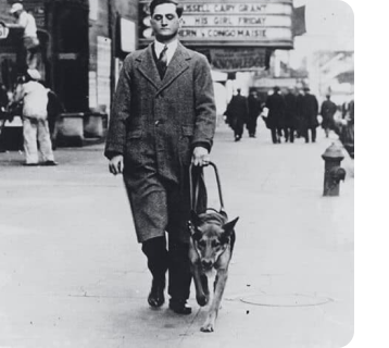 Morris Frank mit seinem Hund Buddy