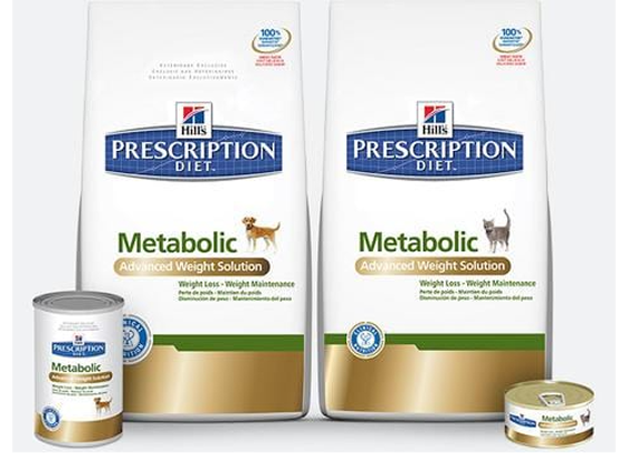 Hill's Prescription Diet Metabolic Nass- und Trockenfutter für Hunde und Katzen Verpackung
