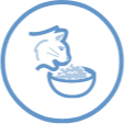 Katze frisst aus Schüssle Icon