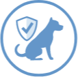Hund mit Schild Icon
